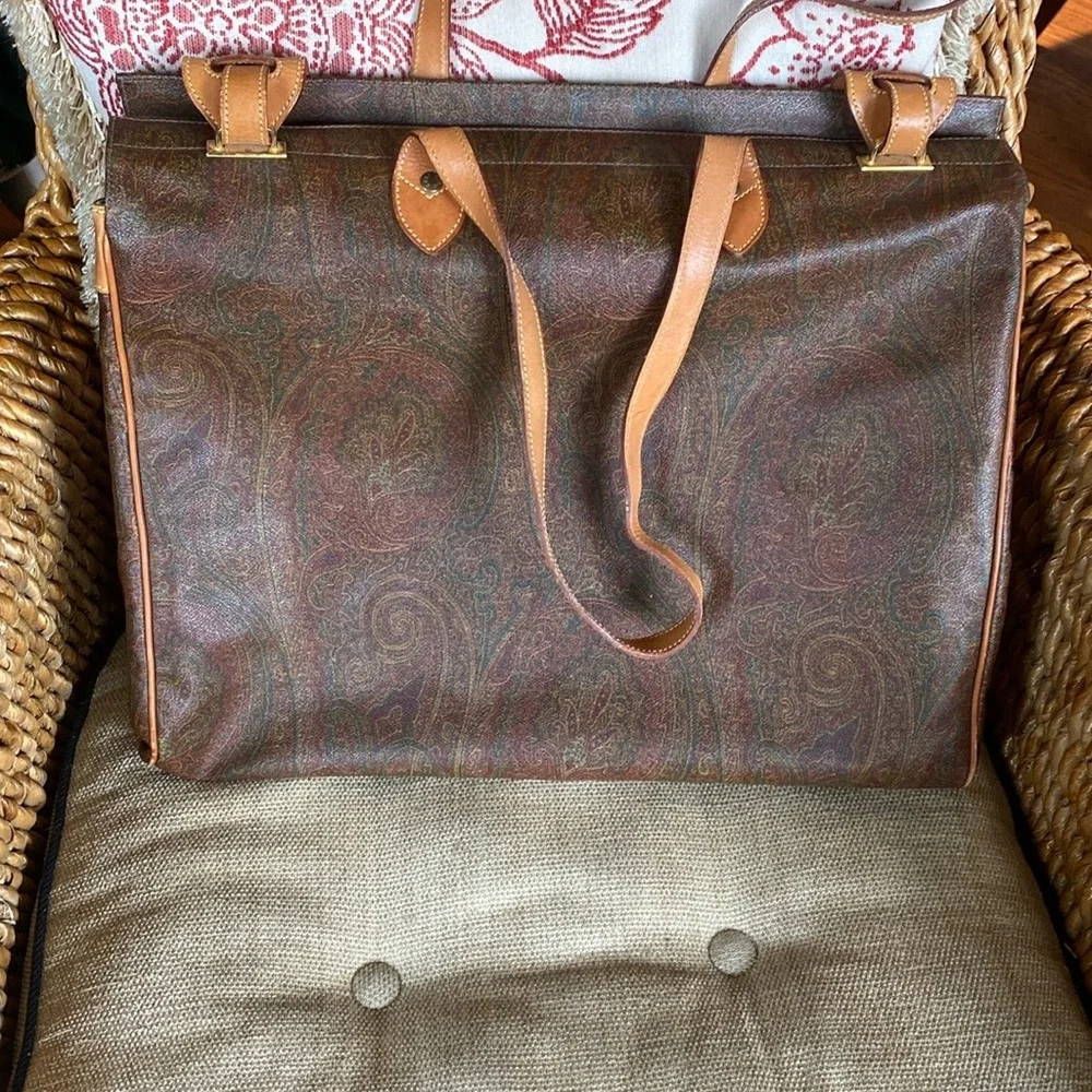 Etro Coated Canvas and Leather Bag